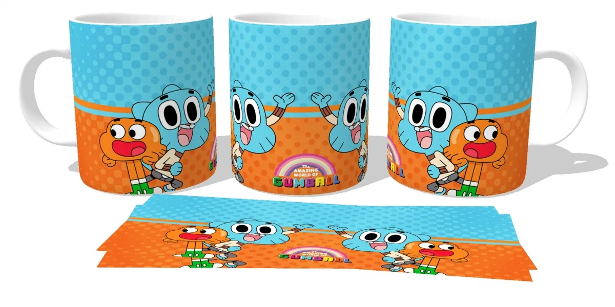 Caneca copo Plástico ou Cerâmica O incrível mundo de Gumball