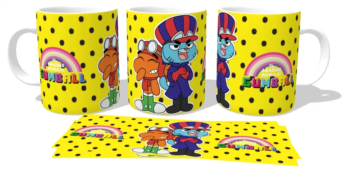 Caneca copo Plástico ou Cerâmica O incrível mundo de Gumball dick e mutley Imagem