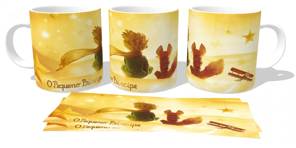 Caneca copo Plástico ou Cerâmica O pequeno príncipe e a raposa