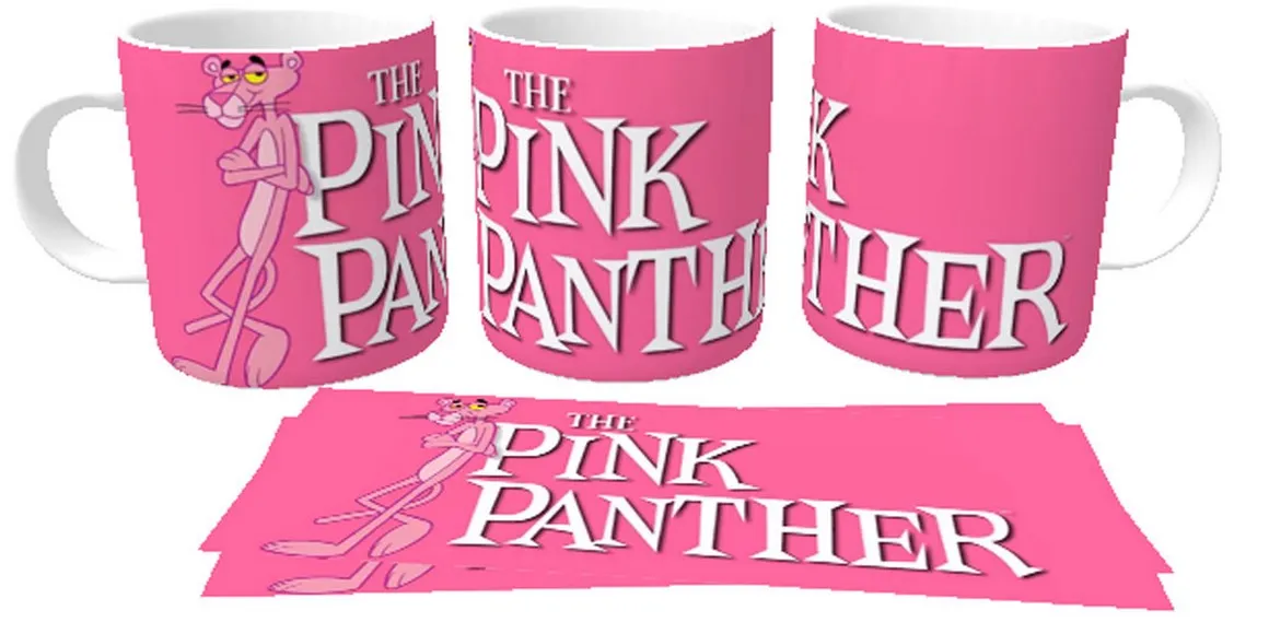 Caneca copo Plástico ou Cerâmica Pantera Cor de Rosa pink panther