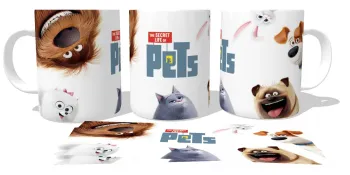 Caneca copo Plástico ou Cerâmica Pets movie cachorro gato