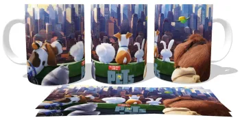 Caneca copo Plástico ou Cerâmica Pets movie filme cinema desenho