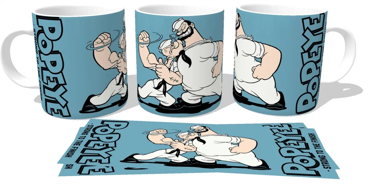 Caneca copo Plástico ou Cerâmica Popeye Brutus briga