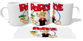 Caneca copo Plástico ou Cerâmica Popeye espinafre