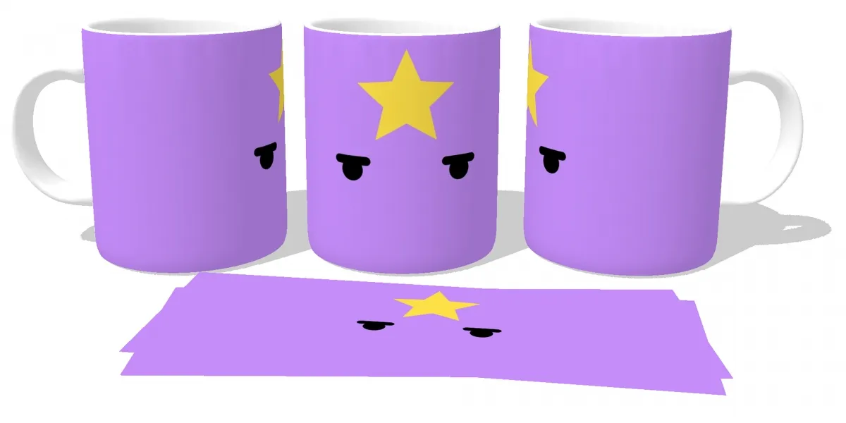 Caneca copo Plástico ou Cerâmica Princesa Caroço estrela roxo Imagem