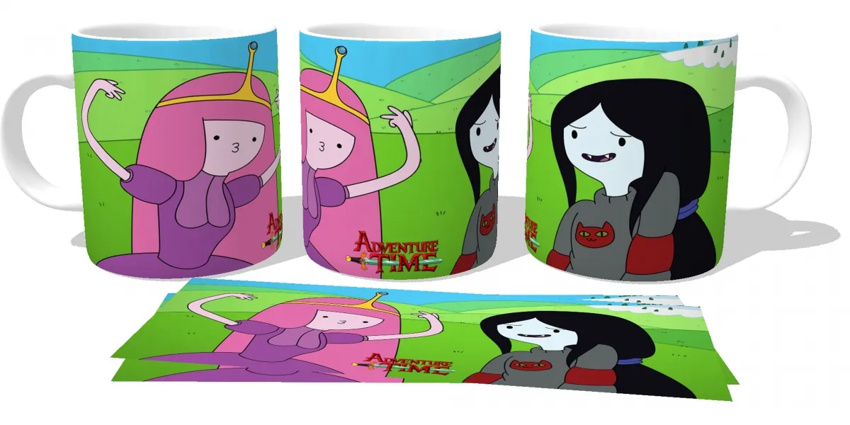 Caneca copo Plástico ou Cerâmica Princesa Jujuba e Marceline hora aventura