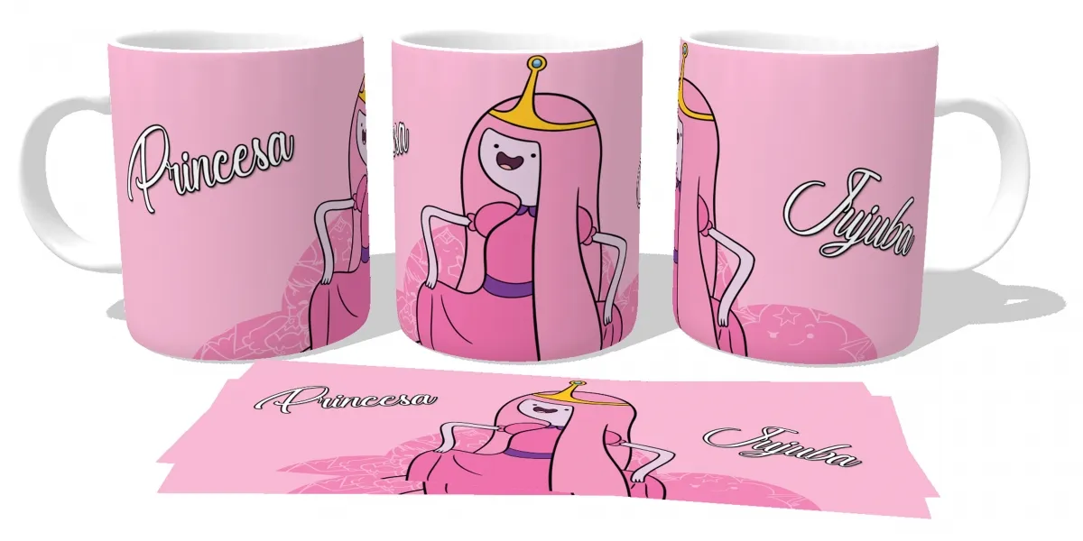 Caneca copo Plástico ou Cerâmica Princesa Jujuba hora aventura