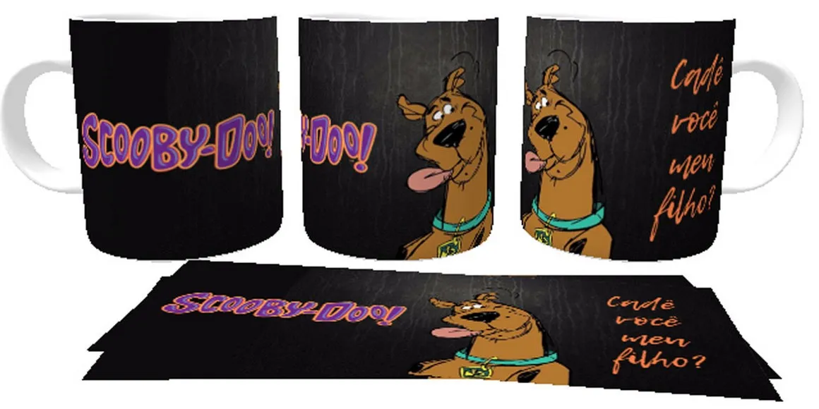 Caneca copo Plástico ou Cerâmica Scooby Doo cadê você meu filho