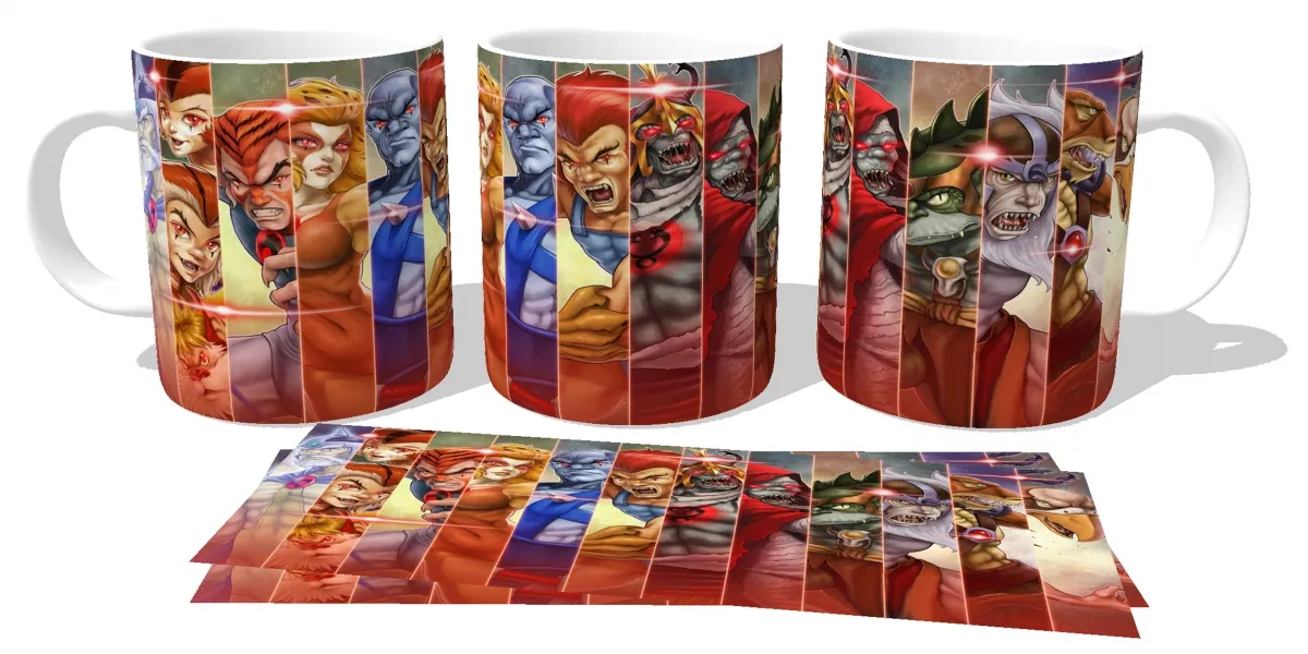 Caneca copo Plástico ou Cerâmica Thundercats barras