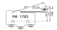 CHAVE FIM DE CURSO FM1703 MINIATURA - ATUADOR ALAVANCA LONGA C/ ROLETE - Foto 2
