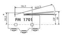CHAVE FIM DE CURSO FM1701 MINIATURA - ATUADOR ALAVANCA LONGA - Foto 2