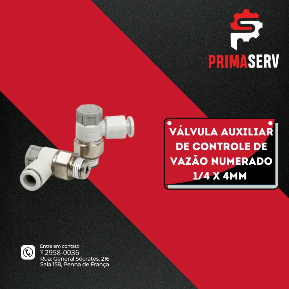 VÁLVULA AUXILIAR DE CONTROLE DE VAZÃO  1/8 BSP 4MM