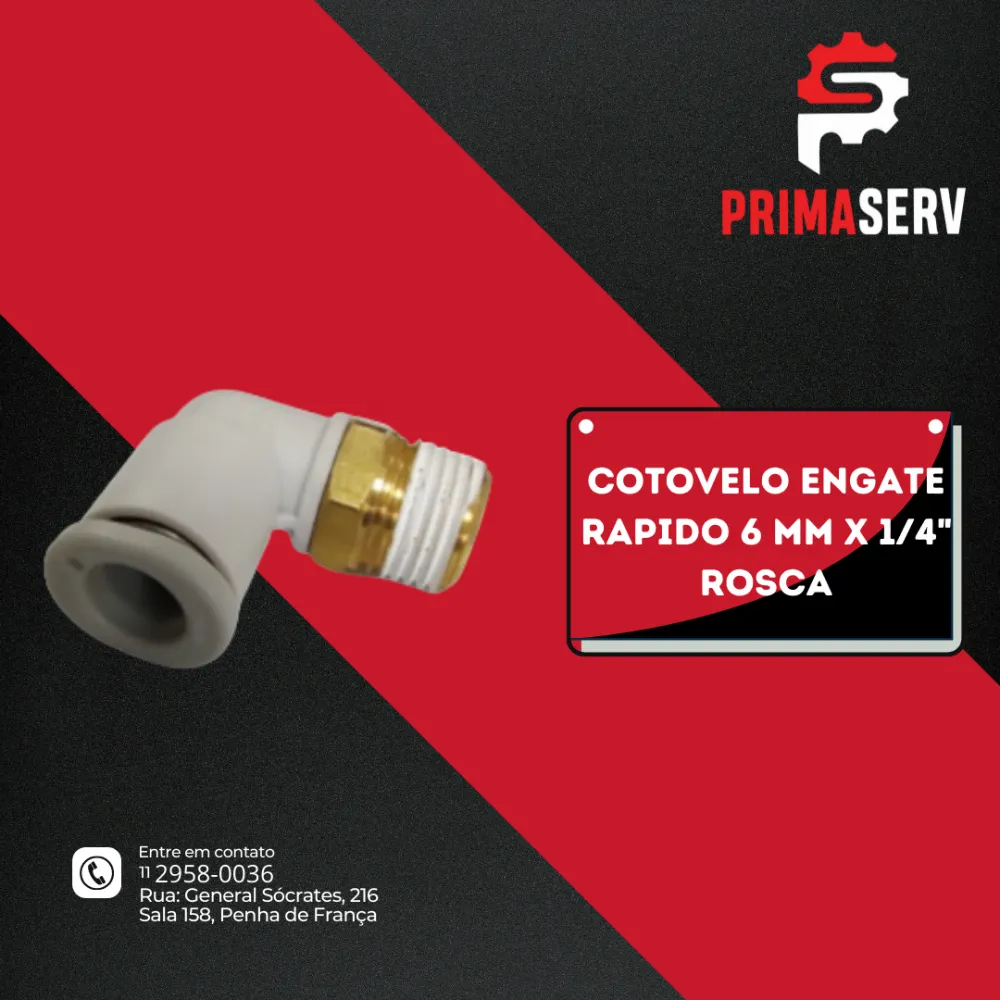 CONEXÃO ENGATE RAPIDO CURVA 6MM X 1/4" BSP