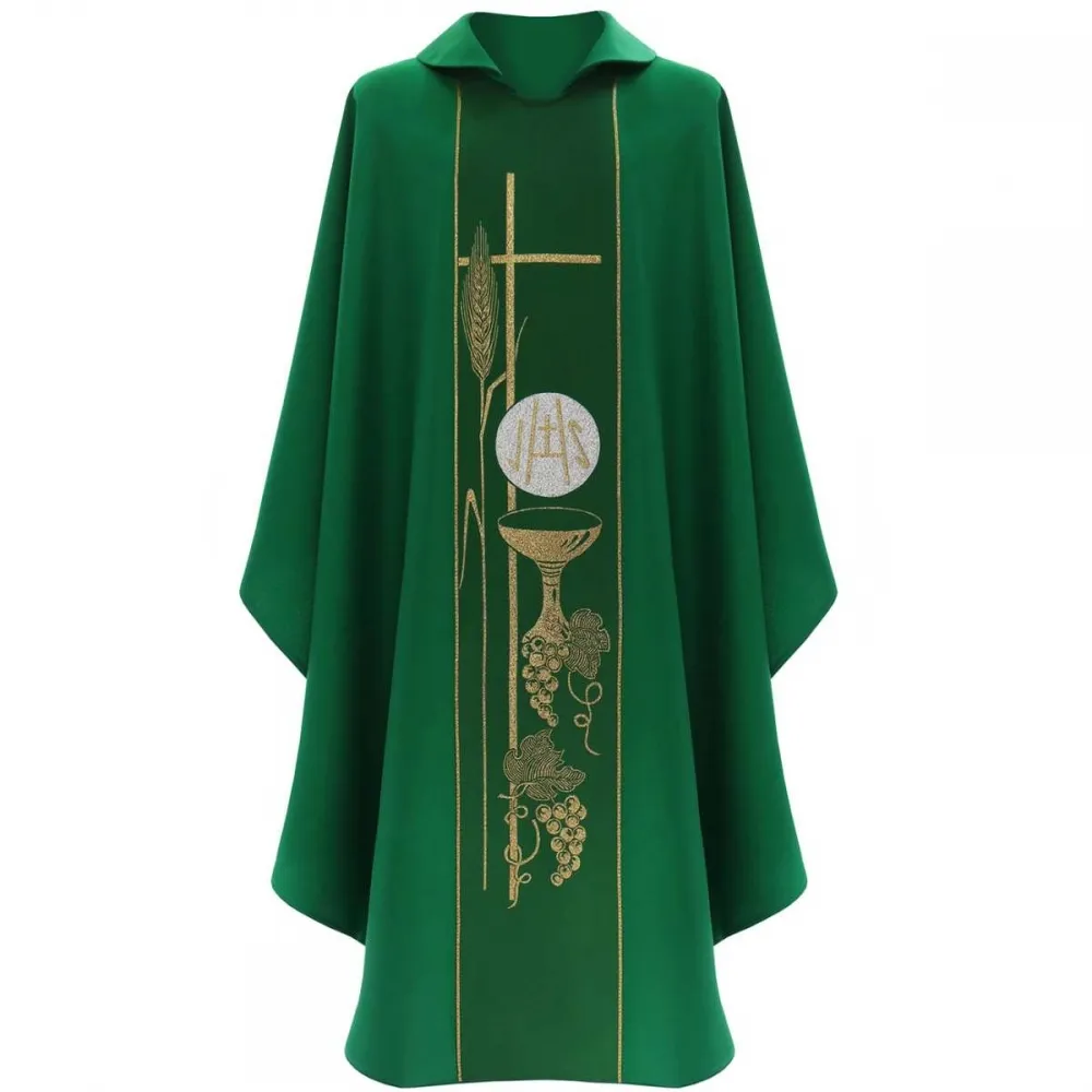 Casula Sacerdotal Bordado Cruz Jhs Cálice