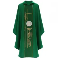 Casula Sacerdotal Bordado Cruz Jhs Cálice