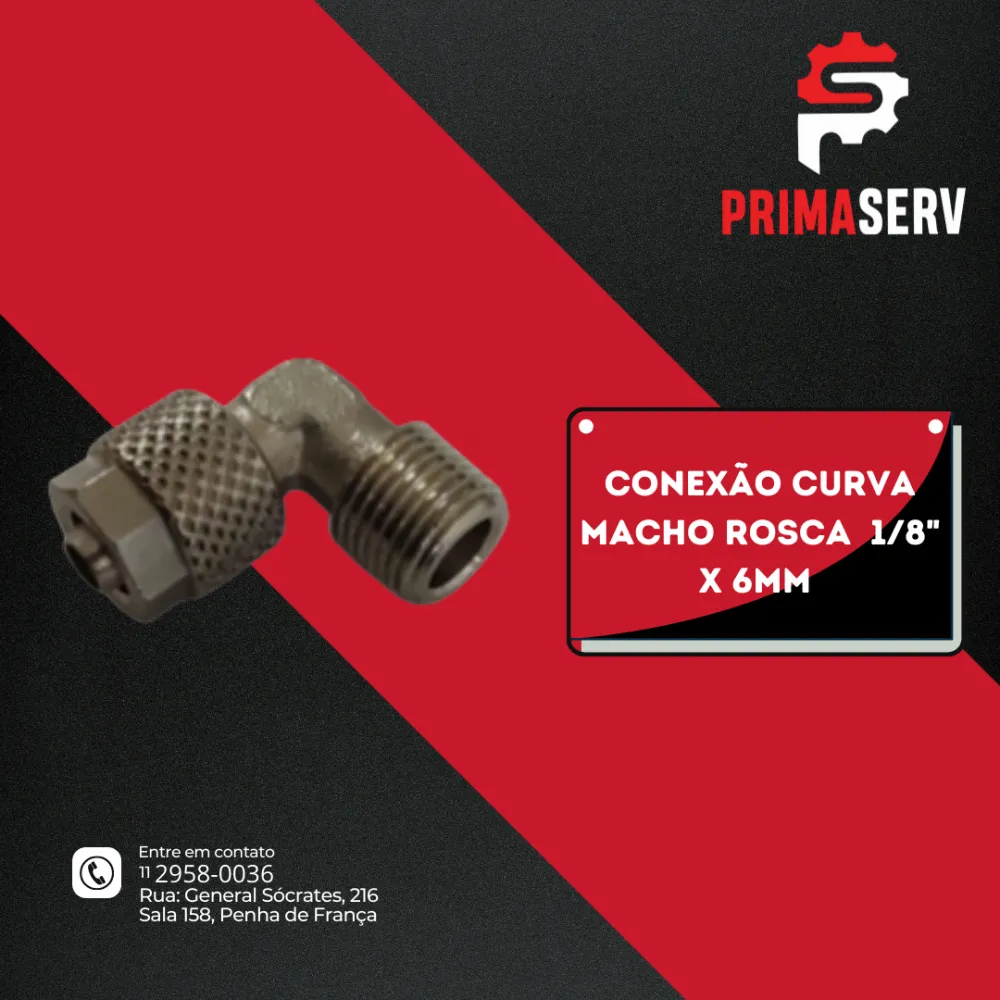 CONEXÃO CURVA  MACHO ROSCA  1/8" X 6MM 