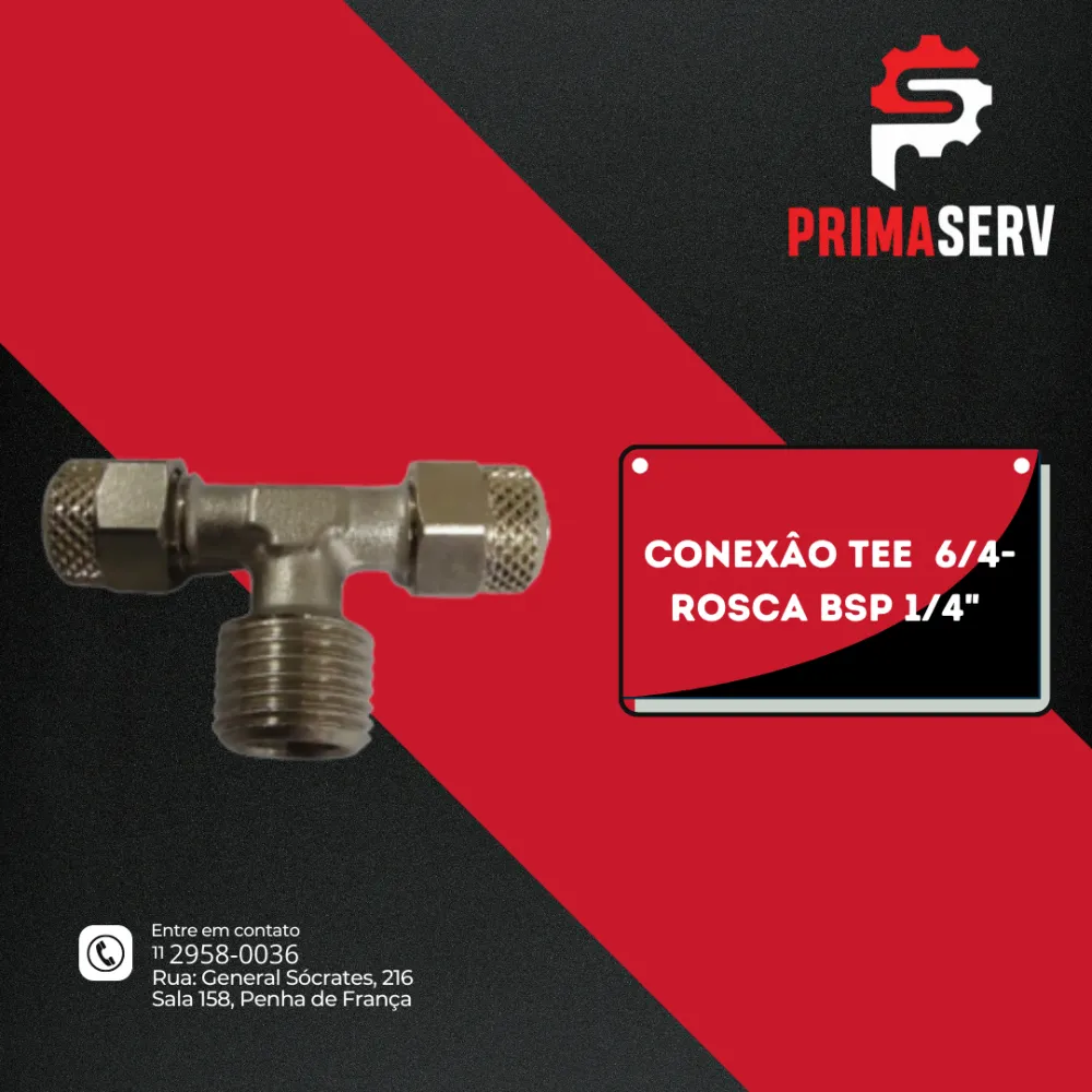 CONEXÂO TEE  6/4- ROSCA BSP 1/4" 