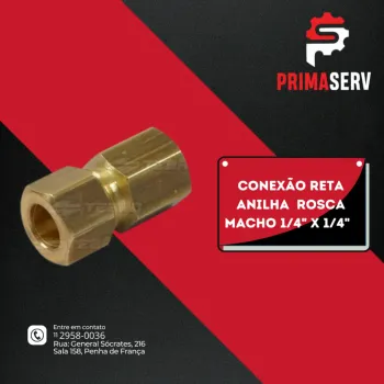 CONEXÃO RETA FEMEA ANILHA ROSCA 1/4 X 1/4" 