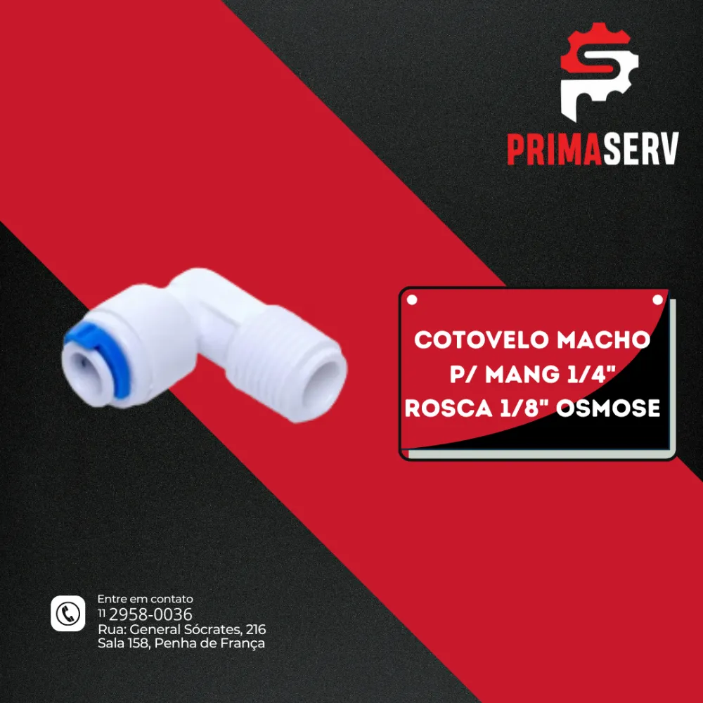 COTOVELO MACHO P/ MANG 1/4" ROSCA 1/8" OSMOSE 