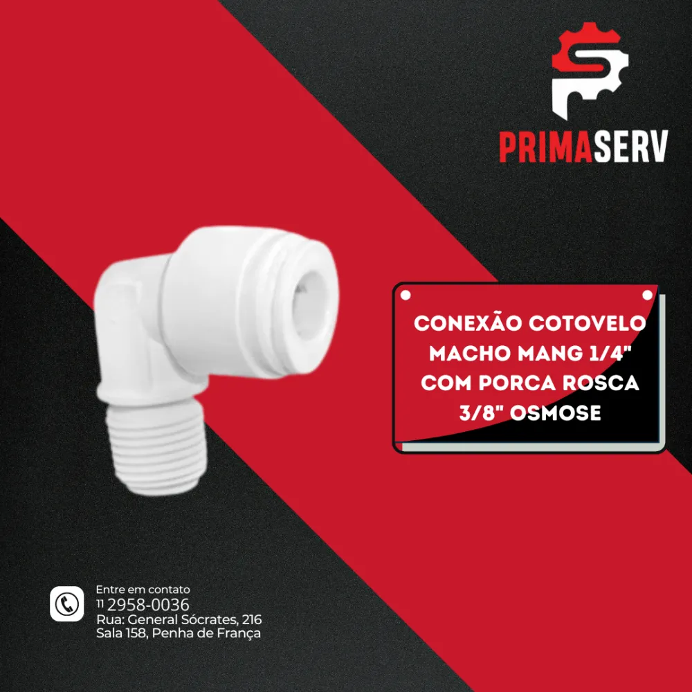 CONEXÃO COTOVELO ROSCA 3/8 ENGATE RAPIDO 3/8 OSMOSE
