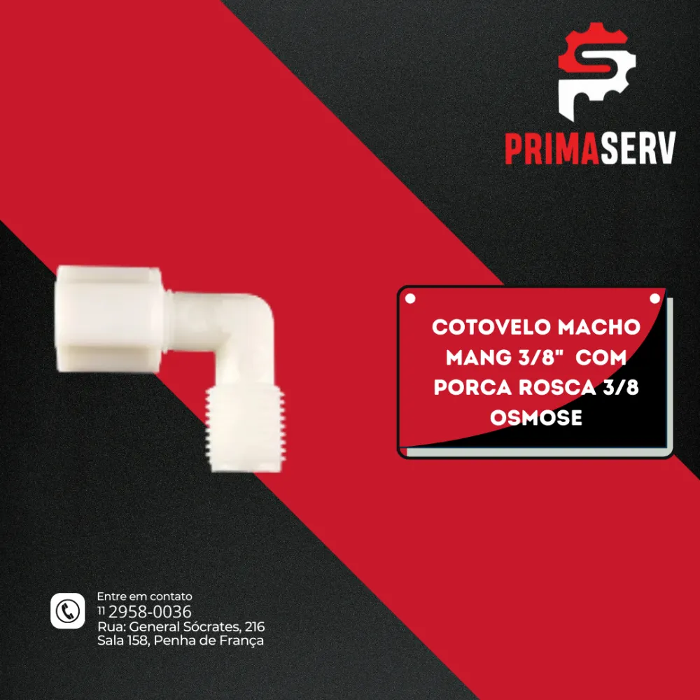 COTOVELO MACHO MANG 3/8"  COM PORCA ROSCA 3/8 OSMOSE