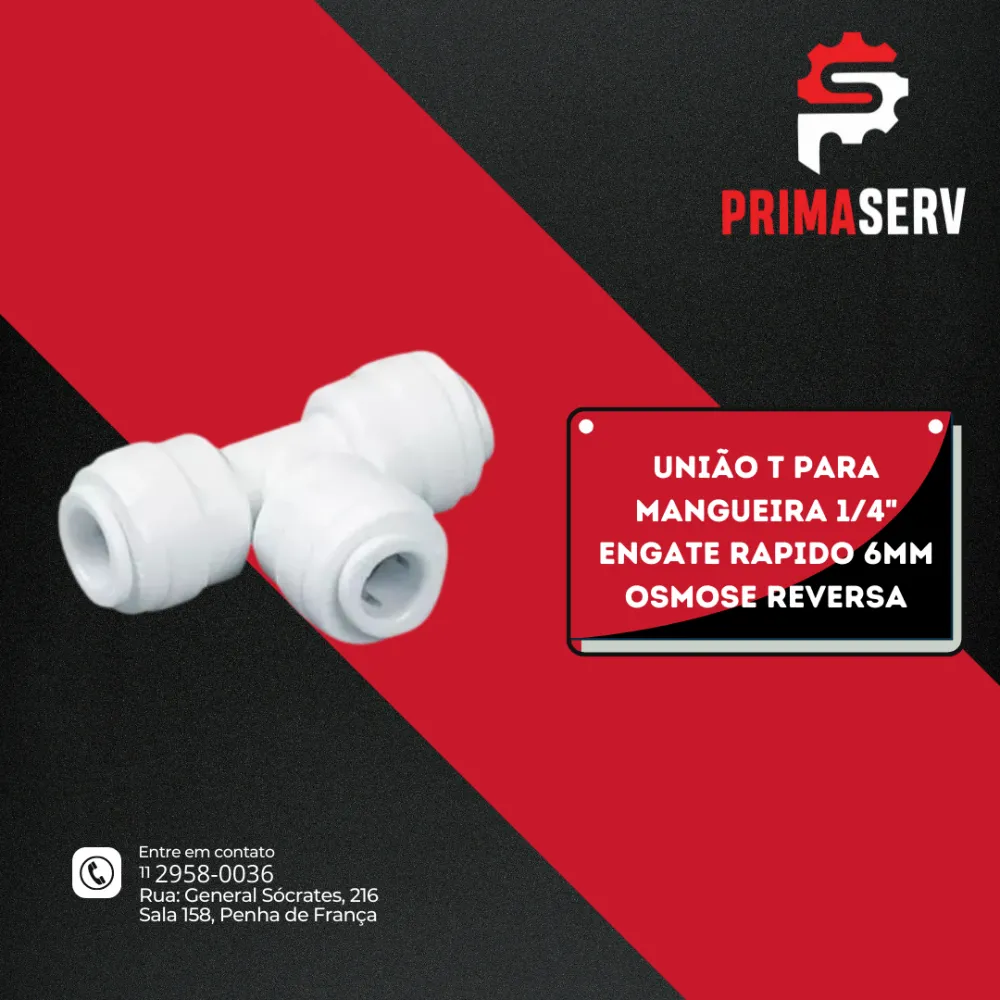 UNIÃO T PARA MANGUEIRA 1/4" ENGATE RAPIDO 6MM OSMOSE REVERSA