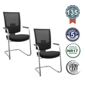 Cadeira Aproximação Flash Estrutura Sky Cromada Kit com 2 unidades