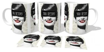 Caneca copo Plástico ou Cerâmica Audrey sou dessas atriz cinema