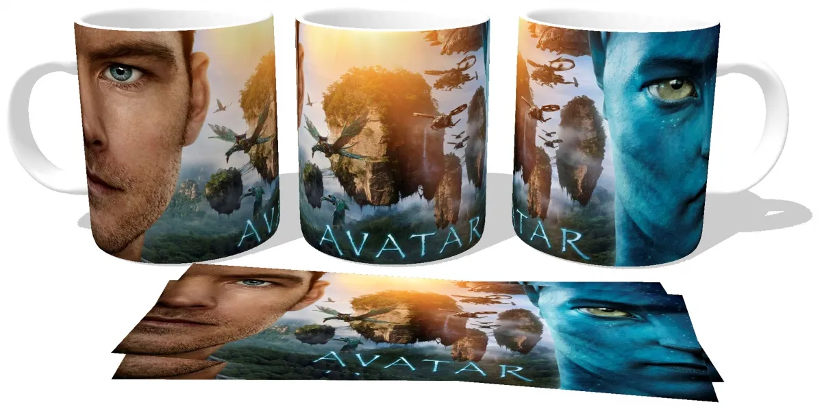 Caneca copo Plástico ou Cerâmica Avatar Jake Sully filme cinema Imagem