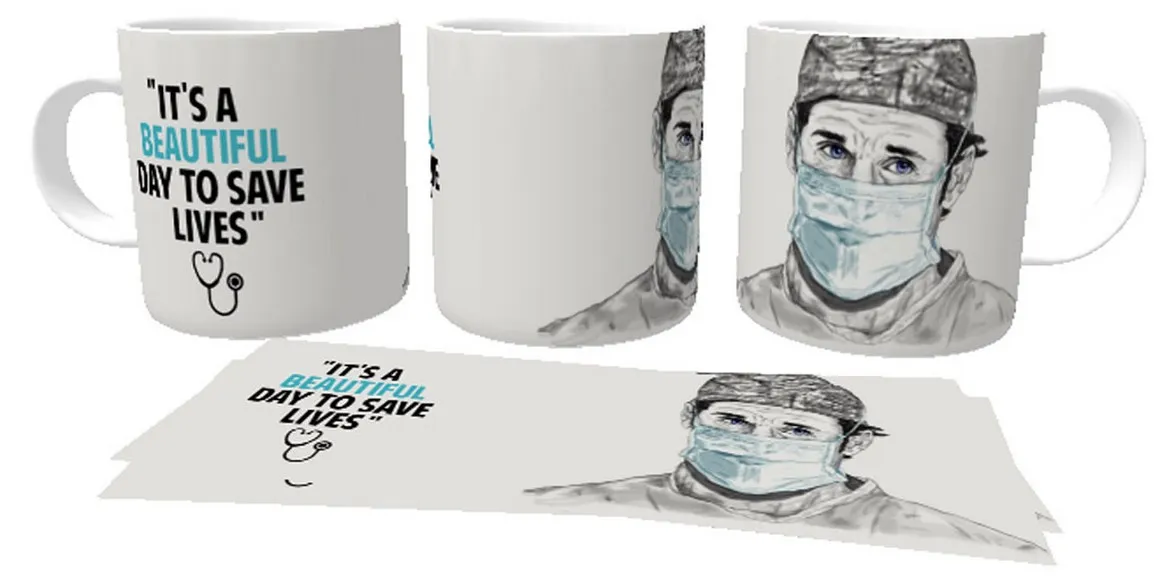 Caneca copo Plástico ou Cerâmica Greys Anatomy beautiful day save