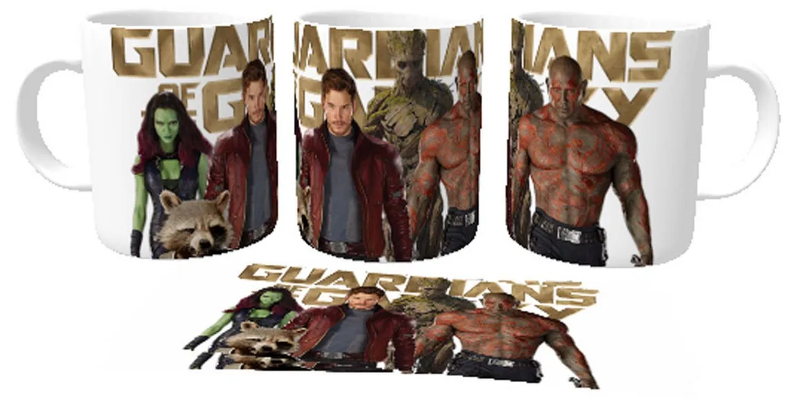 Caneca copo Plástico ou Cerâmica Guardiões da Galáxia heróis super Imagem