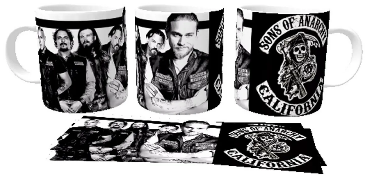 Caneca copo Plástico ou Cerâmica Sons of Anarchy gang logo Imagem