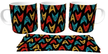 Caneca copo Plástico ou Cerâmica Star Trek símbolo