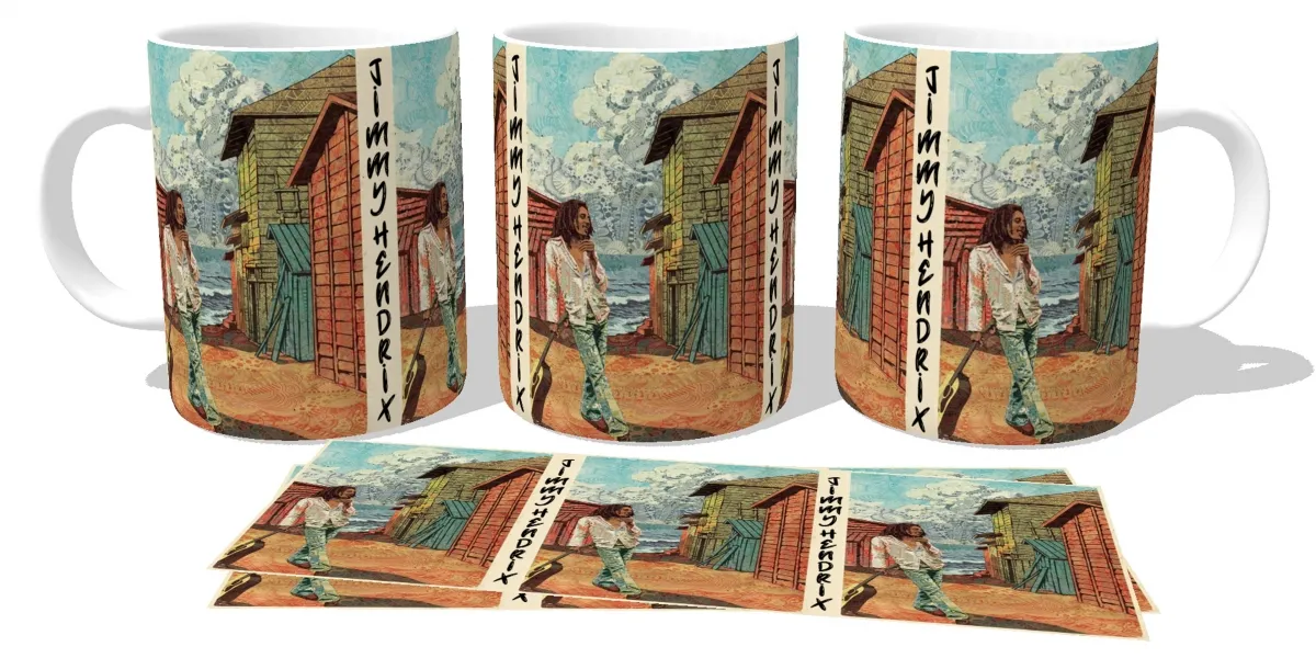 Caneca copo Plástico ou Cerâmica Jimmy Hendrix Imagem