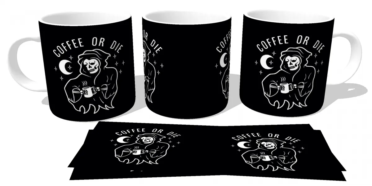 Caneca copo Plástico ou Cerâmica Coffee or die