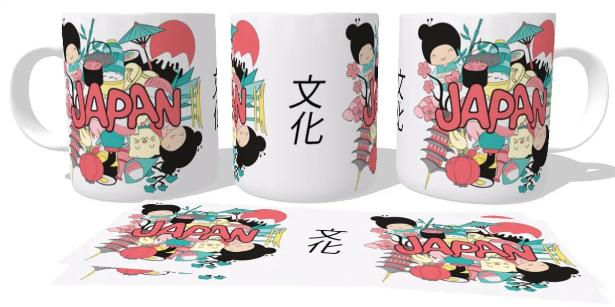 Caneca copo Plástico ou Cerâmica Cultura Japão japonês oriental