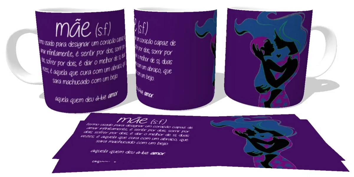 Caneca copo Plástico ou Cerâmica Mãe termo usado mamãe