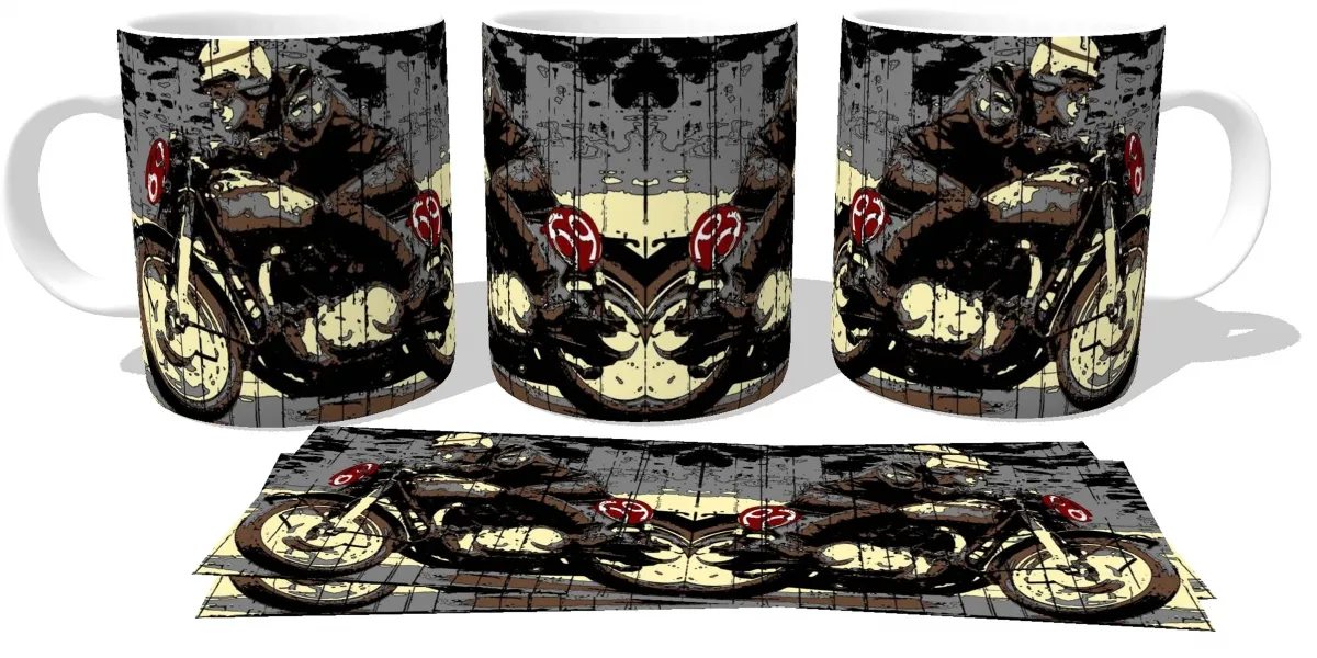 Caneca copo Plástico ou Cerâmica Motorcycle 69 Harley Davidson moto Imagem