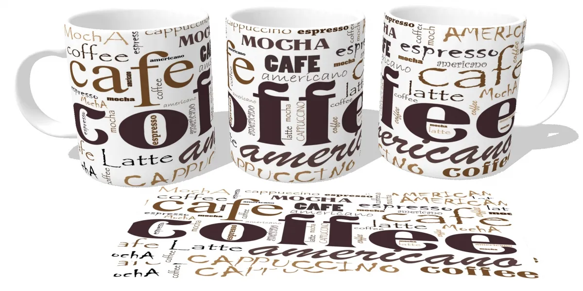 Caneca copo Plástico ou Cerâmica Tipos de Café Imagem