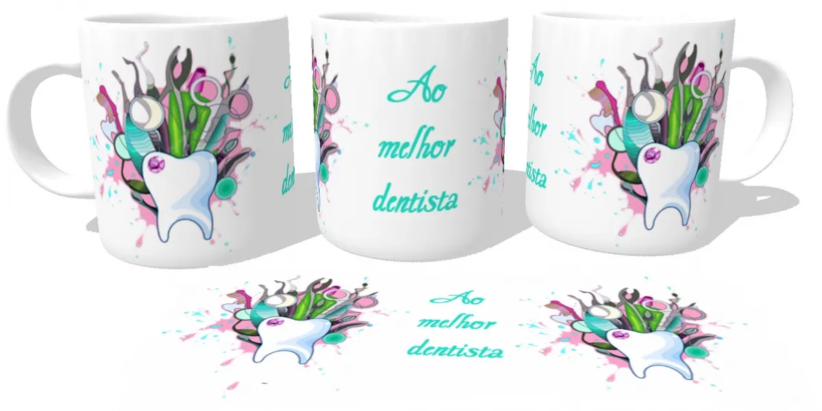 Caneca copo Plástico ou Cerâmica Ao melhor dentista odontologia