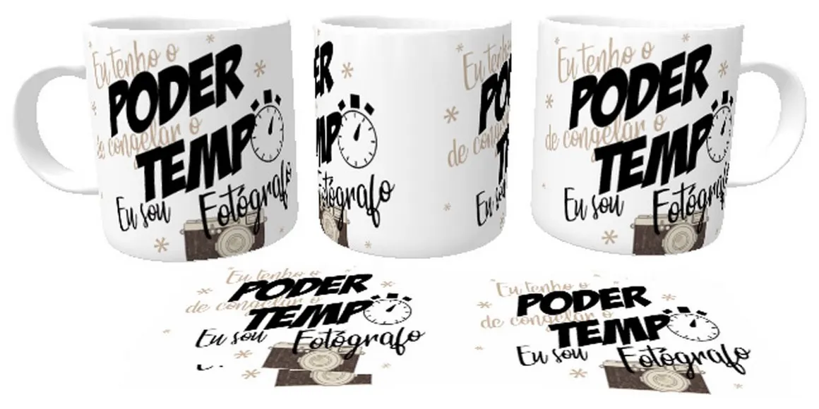Caneca copo Plástico ou Cerâmica Eu sou fotógrafo fotografia poder tempo