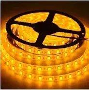 Fita LED 5050 AMBAR LARANJA 12v rolo 5 metros 12v (sem silicone)