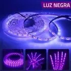 Fita LED 5050 ROXO UV NEGRA 12v rolo 5 metros 12v (sem silicone)