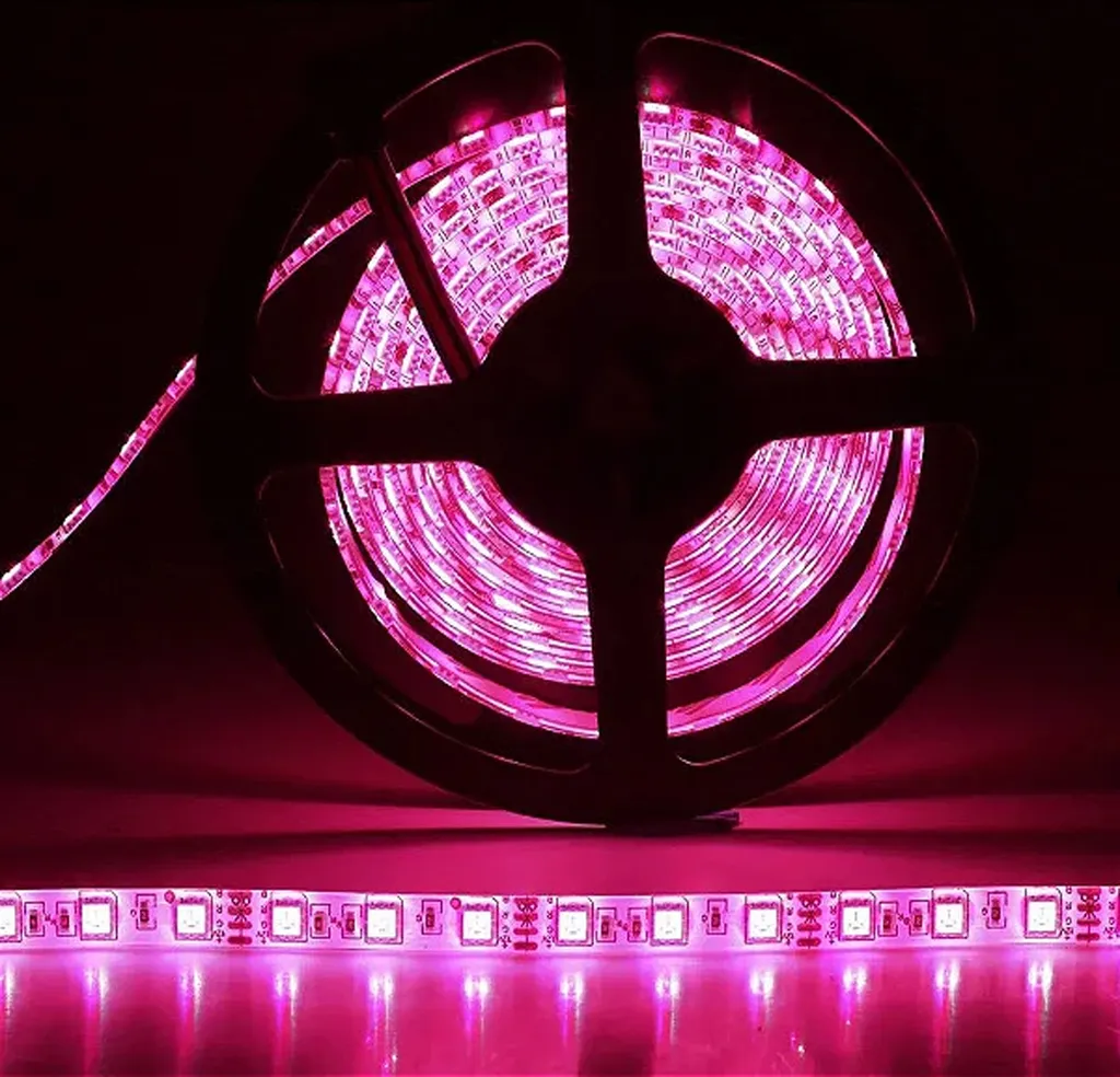 Fita LED 5050 ROSA 12v rolo 5 metros 12v (com silicone) Imagem