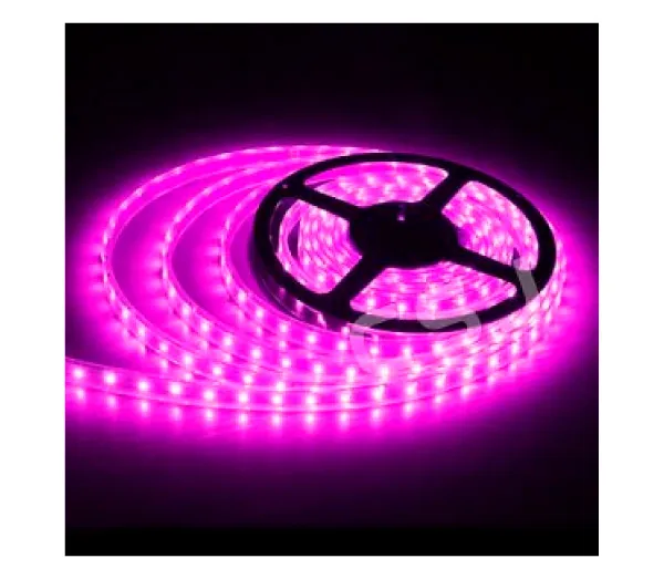  Fita LED 3528 ROSA 12v rolo 5 metros 12v (com silicone) Imagem