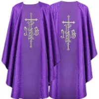 Casula Galão Bordado Cruz  JHS 3 em Cores Litúrgicas - Foto 2