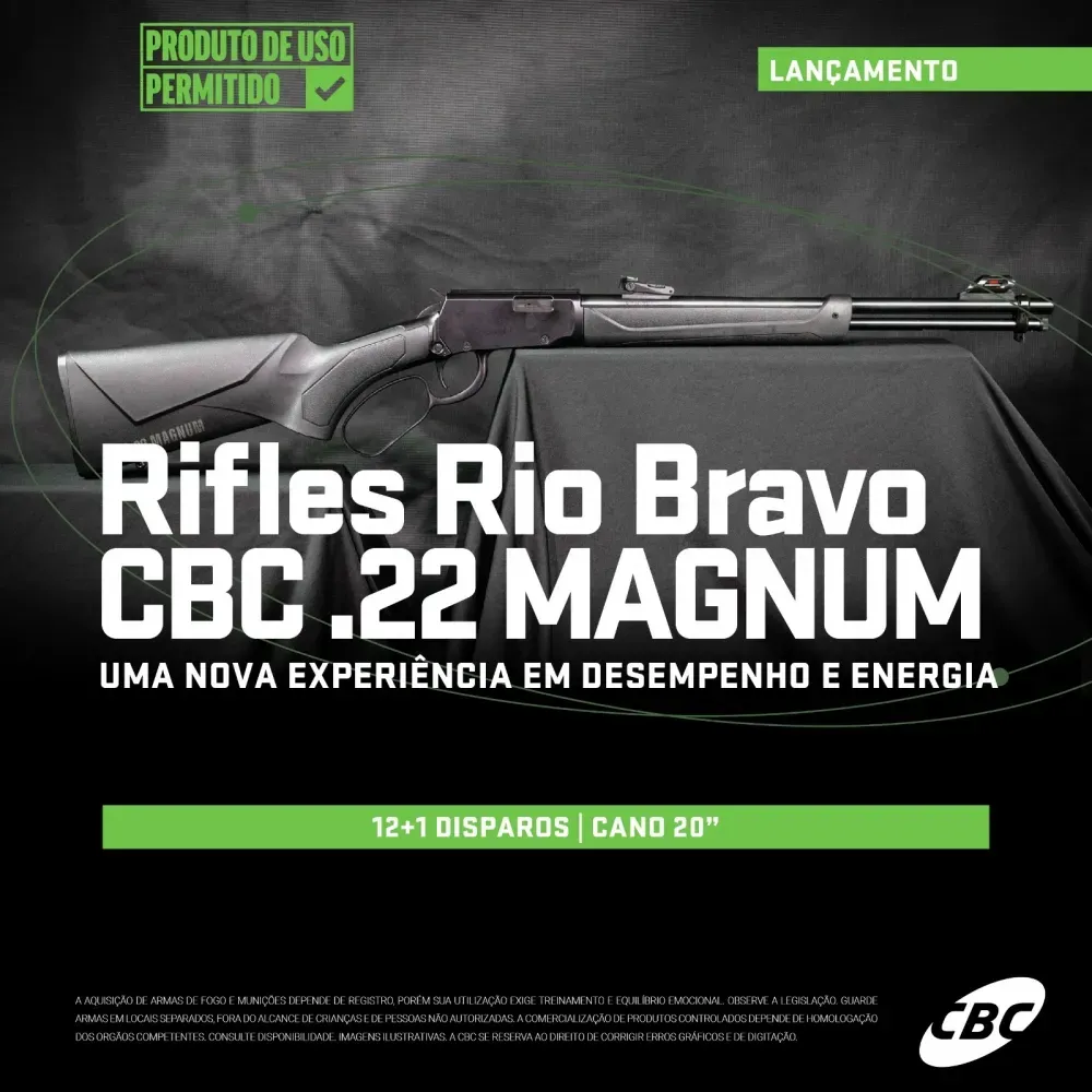 RIFLE CBC RIO BRAVO .22M MAGNUM POLIMERO Imagem