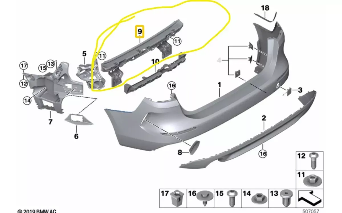 Suporte Parachoque Bmw 228 M235 Série 2 F44 - 51128494944 - Semi Novo