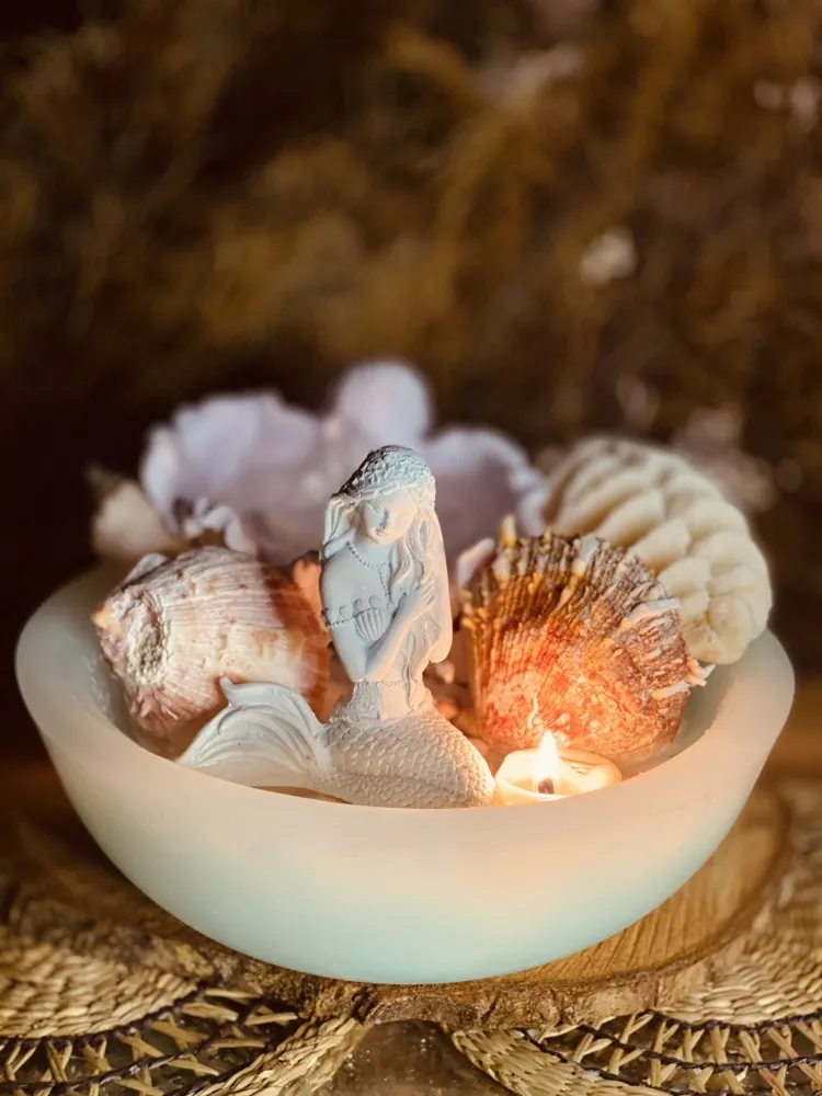 Fonte verde tifany com ostras