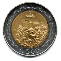 San Marino - 1988 - 500 Lire - Comemorativa (Second Tower)